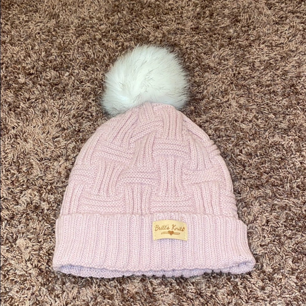 baby pink winter hat